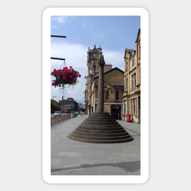 Mercat Cross & Town Hall, Rutherglen, Scotland Sticker by MagsWilliamson